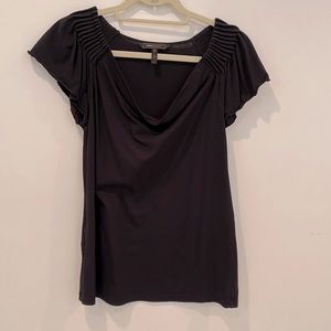 BCBG Max Azria black flutter sleeves top